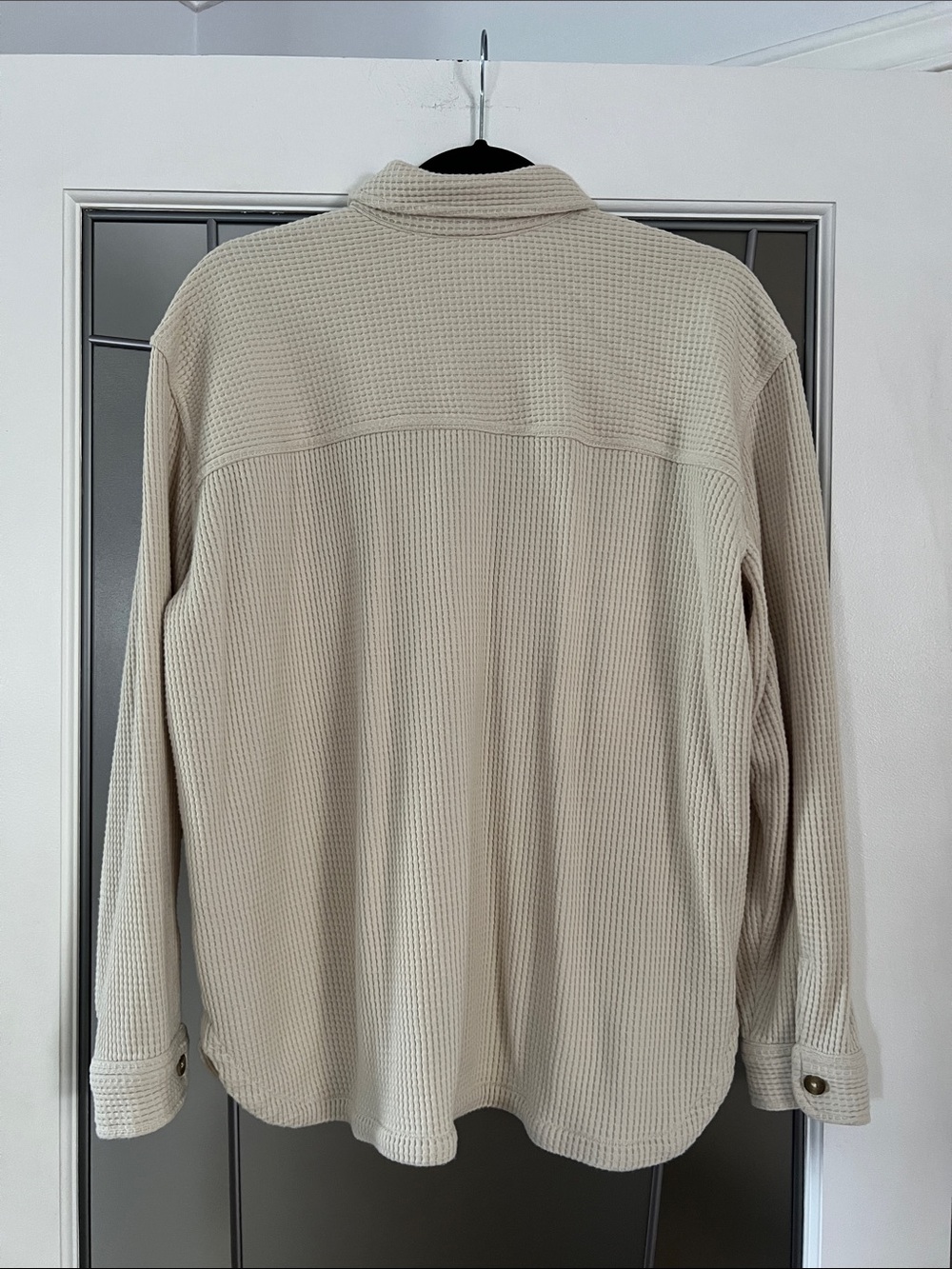 Carhartt Women's Oversized-Fit Heavyweight Waffle Knit Shirt oat milk small - Picture 7 of 9